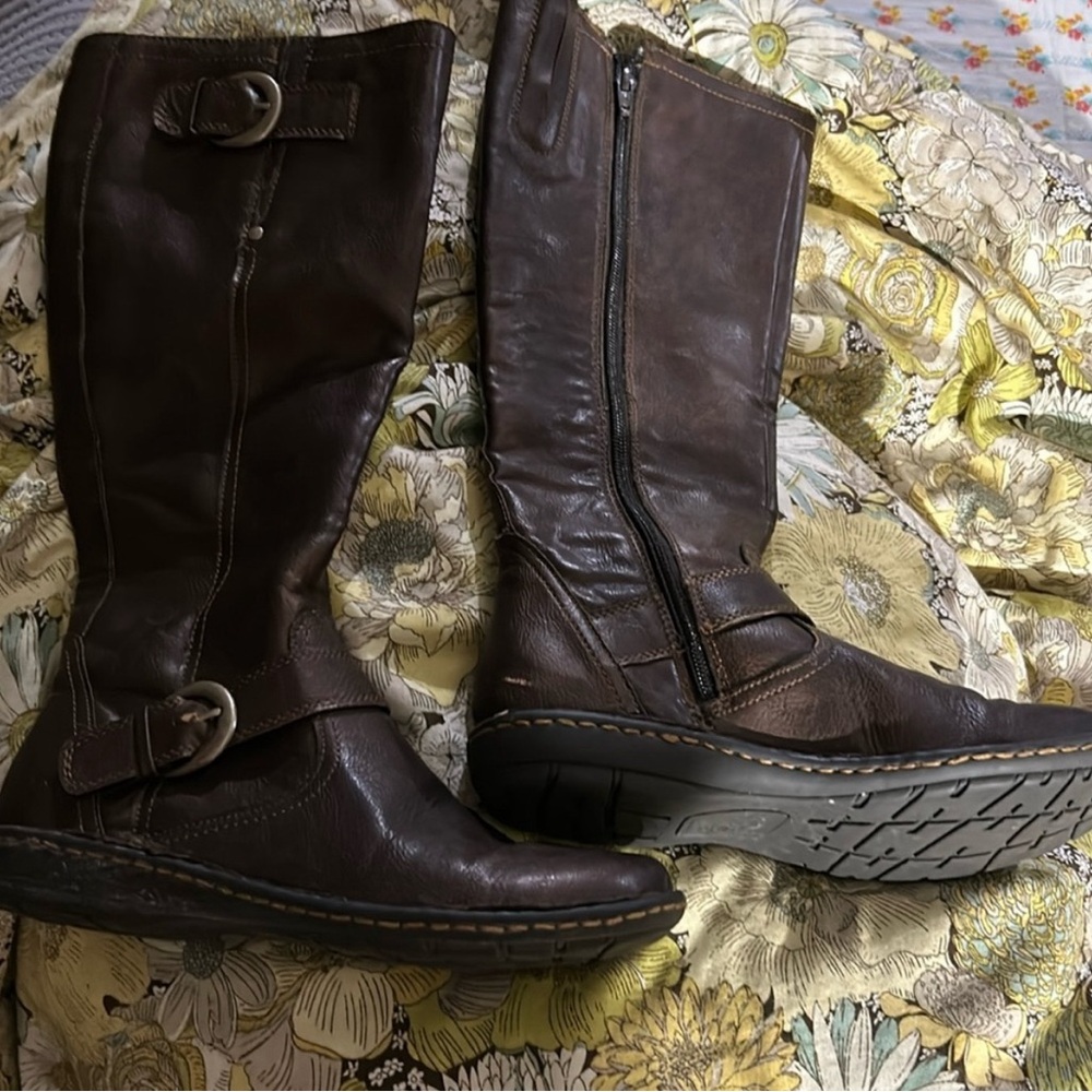 BOC by Born Tall Brown Faux Leather Riding Moto Boot